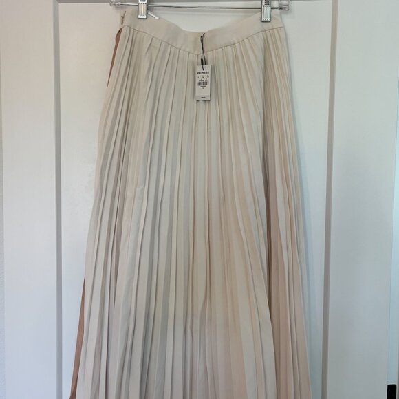 NWT EXPRESS High Waisted Pleated Color Block Midi Skirt S - Picture 5 of 6